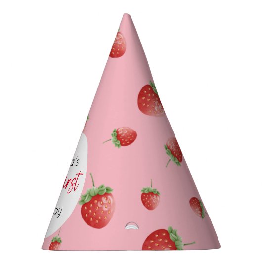 Aardbei 1e verjaardag Berry First Feesthoedjes (Rechts)