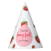Aardbei 1e verjaardag Berry First Feesthoedjes (Voorkant)