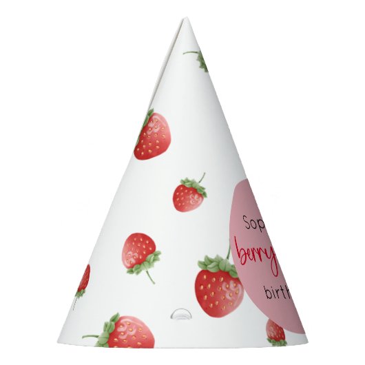 Aardbei 1e verjaardag Berry First Feesthoedjes (Links)