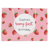 Aardbei 1e verjaardag Berry First Groot Cadeauzakje (Achterkant)