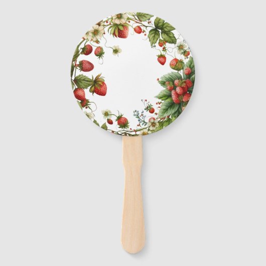 Aardbei 1e verjaardag Berry First Handwaaier (Achterkant)