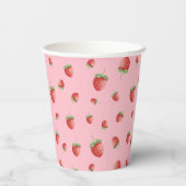 Aardbei 1e verjaardag Berry First Papieren Bekers (Achterkant)