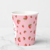 Aardbei 1e verjaardag Berry First Papieren Bekers (Links)