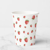 Aardbei 1e verjaardag Berry First Papieren Bekers (Achterkant)