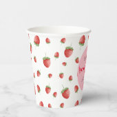 Aardbei 1e verjaardag Berry First Papieren Bekers (Rechts)