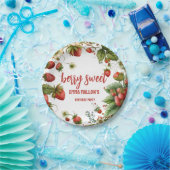 Aardbei 1e verjaardag Berry First Papieren Bordje (Feest)