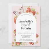 Aardbei 1e Verjaardag Berry First Party Kaart (Voorkant)