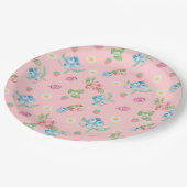 Aardbei 1e verjaardag Berry first roze Papieren Bordje (Gekanteld)