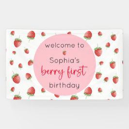 Aardbei 1e verjaardag Berry First Spandoek