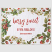 Aardbei 1e verjaardag Berry First Tissuepapier (Voorkant)