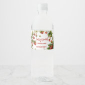 Aardbei 1e verjaardag Berry First Waterfles Etiket (Voorkant)