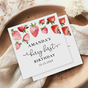 Aardbei 1e verjaardag Berry Sweet One  Servet