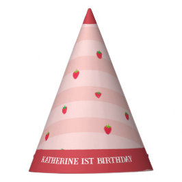 Aardbei 1e Verjaardag Berry Sweet Pink Party Pet Feesthoedjes