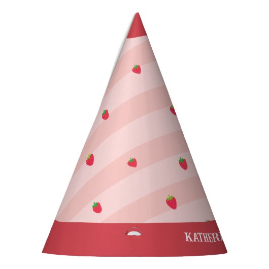 Aardbei 1e Verjaardag Berry Sweet Pink Party Pet Feesthoedjes (Links)