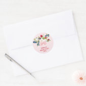 Aardbei 1e verjaardag Berry Sweet Pink Ronde Sticker (Envelop)
