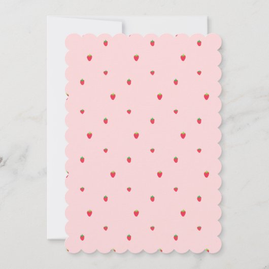 Aardbei 1e verjaardag Berry Sweet Pink Verjaardag Kaart (Achterkant)