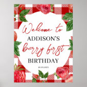 Aardbei 1e verjaardag Berry Sweet Poster (Voorkant)
