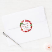 Aardbei 1e verjaardag Berry Sweet Ronde Sticker (Envelop)