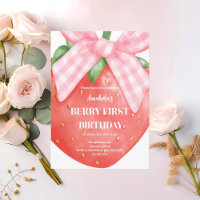 Aardbei 1e verjaardag bes eerste foto roze boog