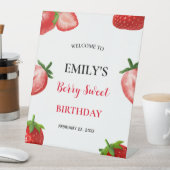 Aardbei 1e Verjaardag Bes Zoete Welkom Bord Reclamebord Met Voetstuk (Insitu)