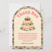  Aardbei 1e Verjaardag Dank u Kaart (Voorkant)