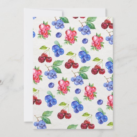 Aardbei 1e verjaardag | Eerste Berry Kaart (Achterkant)