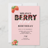 Aardbei 1e verjaardag | Eerste Berry Kaart (Voorkant)