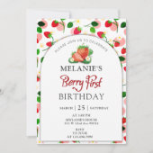 Aardbei 1e verjaardag | Eerste Berry Kaart (Voorkant)