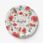 Aardbei 1e verjaardag | Eerste Berry Papieren Bordje (Voorkant)