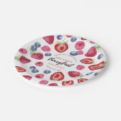 Aardbei 1e verjaardag | Eerste Berry Papieren Bordje (Gekanteld)