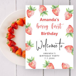 Aardbei 1e verjaardag | Eerste Berry Poster