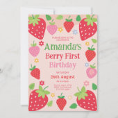 Aardbei 1e verjaardag, eerste Berry verjaardag Kaart (Voorkant)