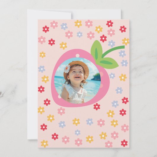 Aardbei 1e verjaardag, eerste Berry verjaardag Kaart (Achterkant)