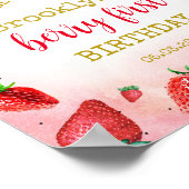 Aardbei 1e verjaardag eerste welkomstteken poster (Hoek)