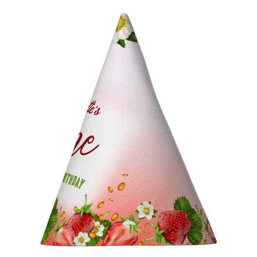 Aardbei 1e verjaardag feesthoedjes (Rechts)