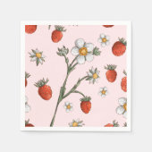 Aardbei 1e Verjaardag Floral Berry eerste Servet (Voorkant)