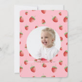 Aardbei 1e verjaardag foto dank je kaart (Achterkant)