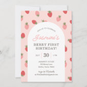 Aardbei 1e verjaardag kaart (Voorkant)