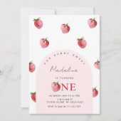 Aardbei 1e verjaardag kaart (Voorkant)
