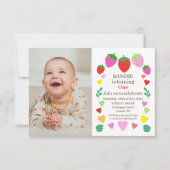 Aardbei 1e verjaardag kaart (Voorkant)