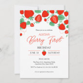 Aardbei 1e verjaardag kaart (Voorkant)