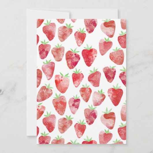 Aardbei 1e verjaardag kaart (Achterkant)