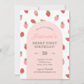 Aardbei 1e verjaardag kaart (Voorkant)