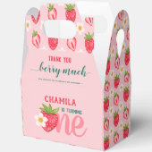 Aardbei 1e verjaardag meisje dank je Berry Much Bedankdoosjes (Open)