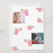 Aardbei 1e verjaardag met foto kaart (Achterkant)