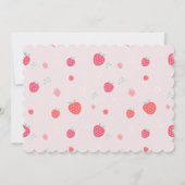 Aardbei 1e verjaardag met foto-zomeruitnodiging kaart (Achterkant)