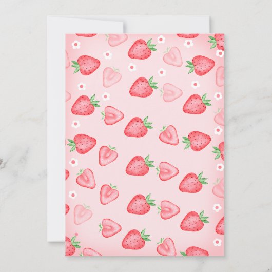 Aardbei 1e verjaardag Nodig Berry First Sweet uit Kaart (Achterkant)