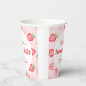 Aardbei 1e verjaardag papieren bekers (Rechts)