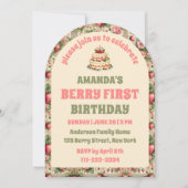  Aardbei 1e Verjaardag Party Photo Arch Kaart (Voorkant)