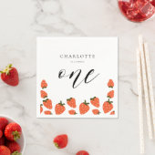 Aardbei 1e verjaardag servet (Insitu)